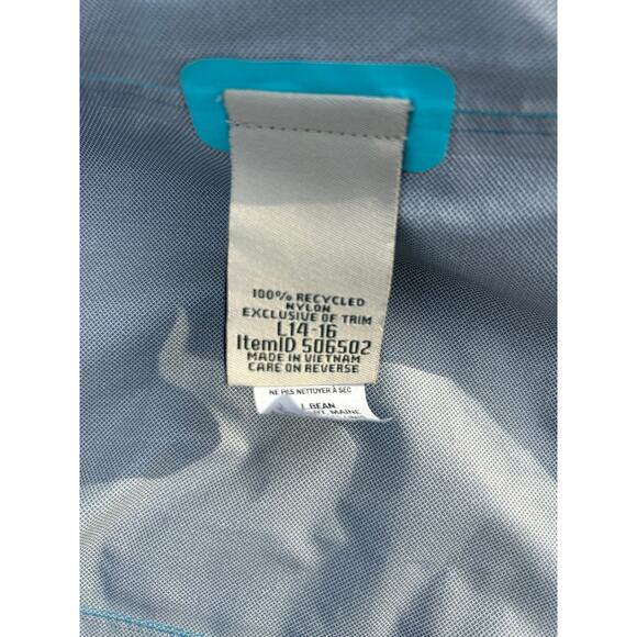 L.L. Bean Kids Waterproof Rain Jacket Hooded Teal Size L 14–16 - Picture 4 of 5